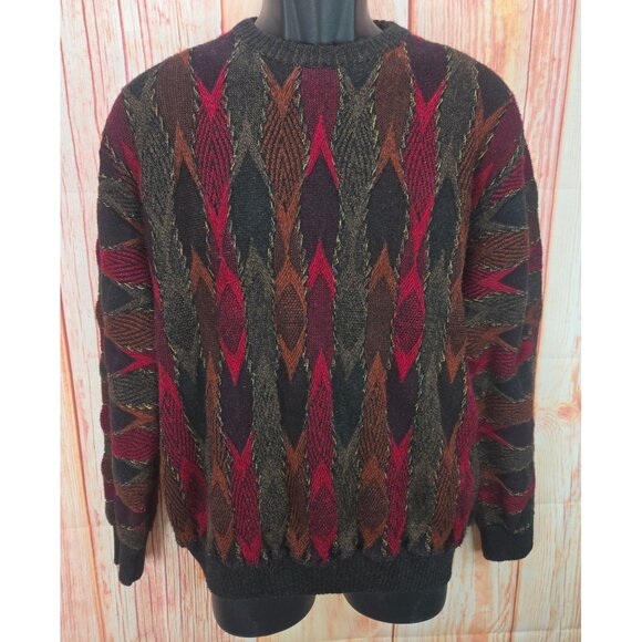 Montechiaro Made In Italy Wool & Acrylic Argyle Sweater Large - Picture 1 of 7